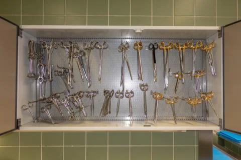 Surgery instruments in reprocessing Stock Photos