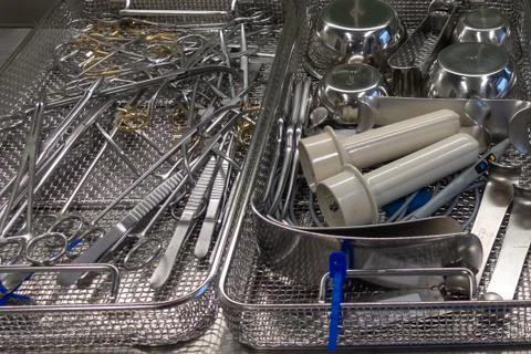 Surgery instruments in reprocessing Stock Photos