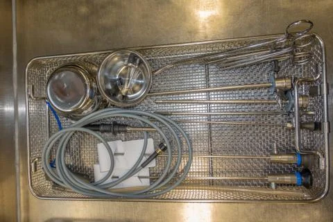 Surgery instruments in reprocessing Stock Photos