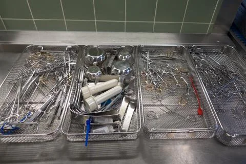 Surgery instruments in reprocessing Stock Photos
