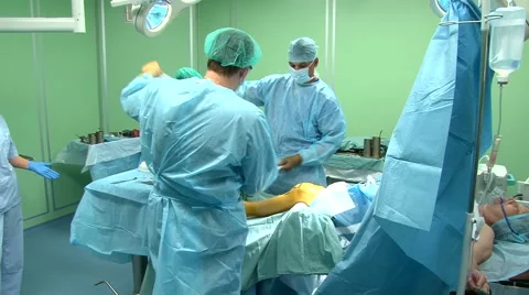 Surgery on the leg. Stock Footage 68143590