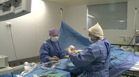 Surgery in an operating room Stock Footage 53814854