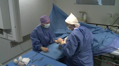Surgery in an operating room Stock Footage 53815188