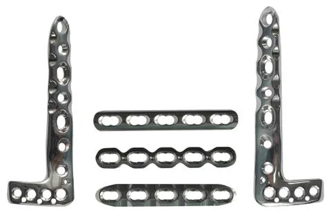 Surgery-plates left and right on white back ground, clipping path including Stock Photos