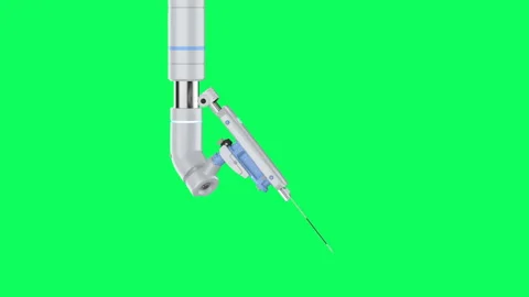 Surgery robot isolated on green screen 4k footage Stock Footage 246995278