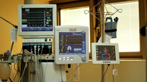 Surgery Room Monitors Stock Footage 44239758