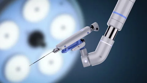 Surgery room with robotic surgery 4k footage Video stock 246995431