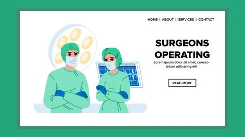 Surgery surgeons operating vector Stock Illustration