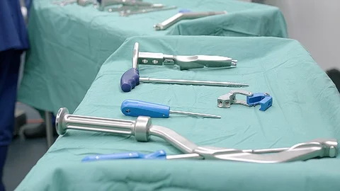 Surgery Tools being prepared by doctors Video stock 93679155