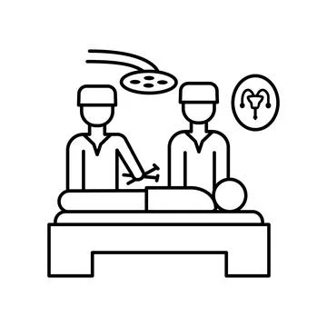 Surgery urethra operation icon. Simple line, outline vector of urology icons for Stock Illustration