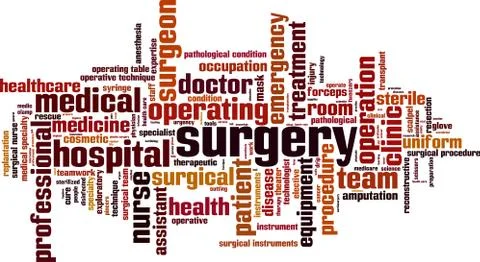 Surgery word cloud Stock Illustration