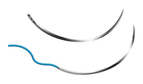 Surgical cutting needles with a triangular cross-sectional shape with a curva Stock Illustration