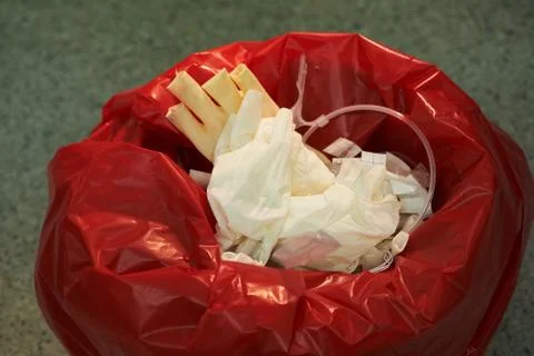Surgical garbage bin in operating room Stock Photos