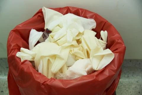 Surgical garbage bin in operating room Stock Photos