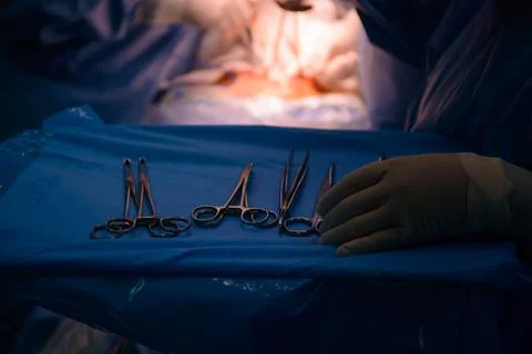 Surgical instrument in the operating. Stock Photos