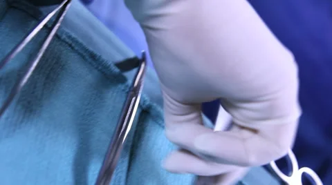 Surgical Instruments and preparation Stock Footage 32845611