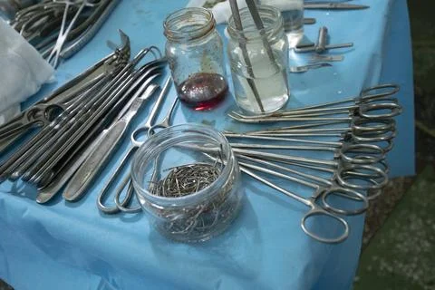 Surgical Instruments and Tools Close-up 写真素材