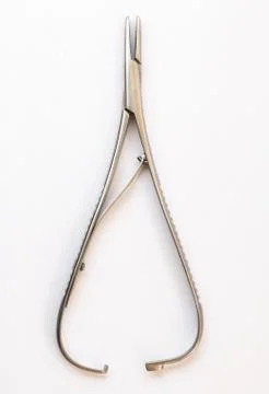 Surgical instruments and tools including , forceps and tweezers White backgro Stock Photos