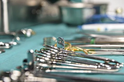 Surgical instruments in the operating room. Stock Photos