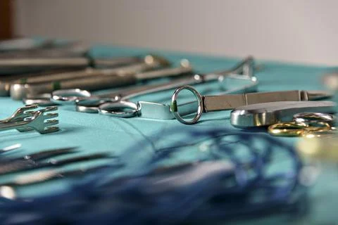 Surgical instruments in the operating room. Stock Photos