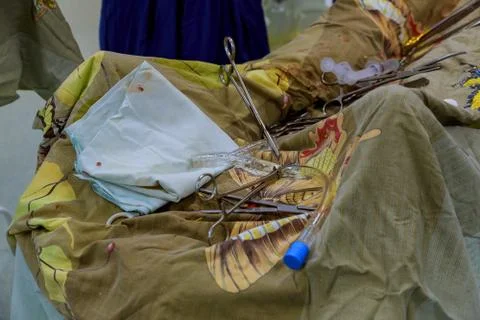 Surgical instruments for operation Stock-Fotos