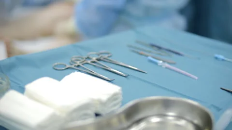 Surgical instruments prepared for operation Stock Footage 320740379