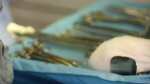 Surgical instruments ready for surgery 8 Stock Footage 317083570