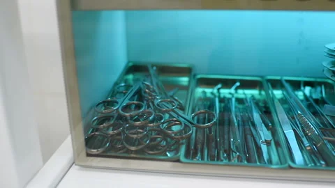 Surgical instruments in the sterilizer close-up Stock Footage 100519064