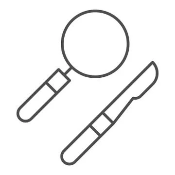 Surgical instruments thin line icon. Medical equipment vector illustration Stock Illustration
