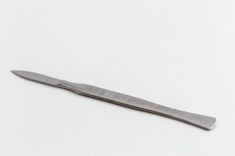 Surgical instruments on white isolated background. top view Stock Photos