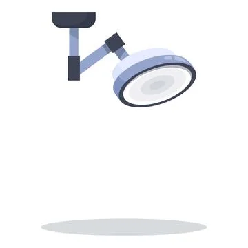 Surgical lamp hanging from ceiling lighting operating room Stock Illustration