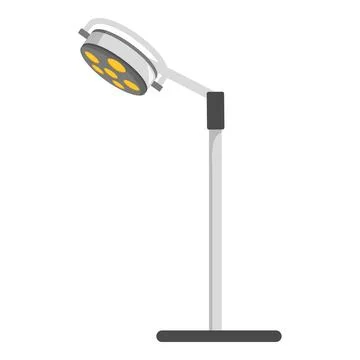 Surgical lamp standing in empty operating room Stock Illustration