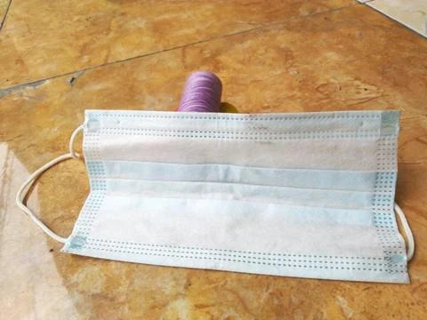 Surgical mask with roll thread Stock Photos