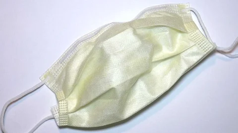 Surgical Mask White Background Video stock 126620499