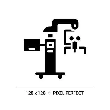 Surgical microscope pixel perfect black glyph icon Illustrazione stock