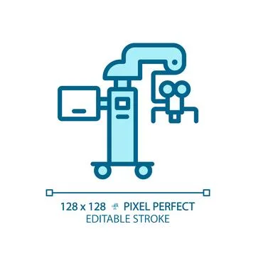 Surgical microscope pixel perfect light blue icon Illustrazione stock