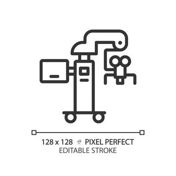 Surgical microscope pixel perfect linear icon Illustrazione stock