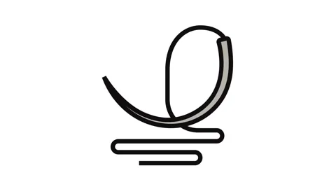 Surgical needle thread surgeon color icon animation Stock Footage 326117346