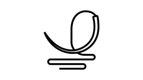 Surgical needle thread surgeon line icon animation Stock Footage 326124623