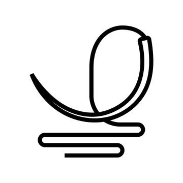 Surgical needle thread surgeon line icon vector illustration イラスト素材