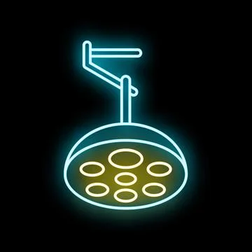 Surgical operating room light neon line icon Stock Illustration