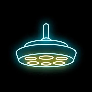 Surgical operating room light neon icon illustration Stock Illustration