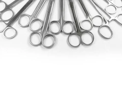  surgical Scissors arranged in a pattern 3 surgical Scissors arranged in a... Stock Photos