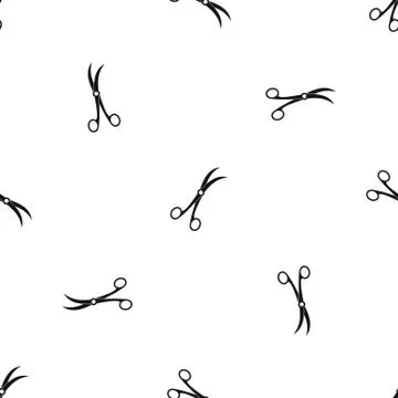 Surgical scissors pattern seamless black Illustrazione stock