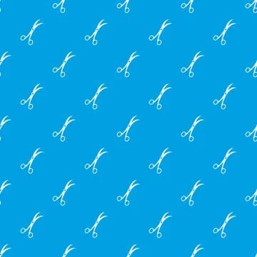 Surgical scissors pattern seamless blue Stock Illustration