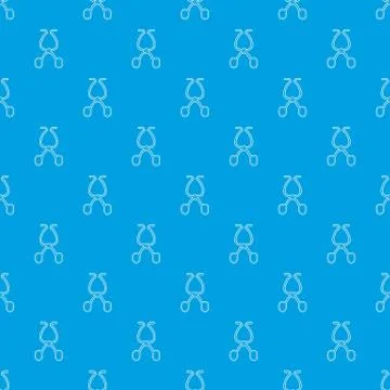 Surgical scissors pattern seamless blue イラスト素材