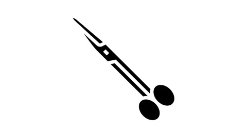 Surgical scissors surgeon glyph icon animation Stock Footage 326144161