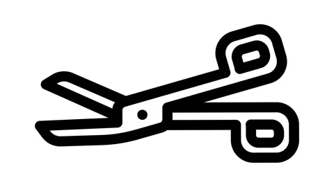 Surgical scissors surgeon line icon animation Stock Footage 326748778