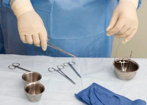 Surgical suture Stock Photos
