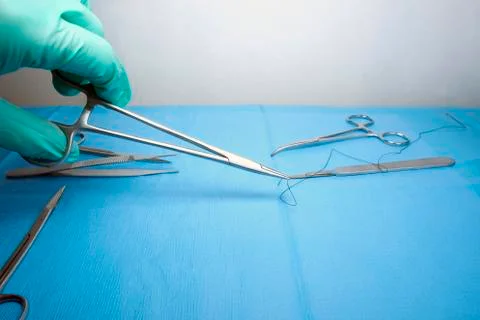 Surgical suture Stock Photos